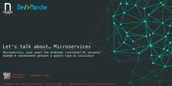 Logo astratto del talk Let's talk about microservices